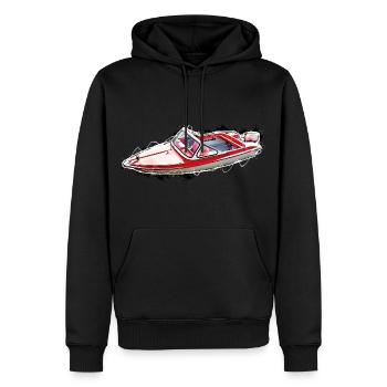 IBIS III - Männer Premium Bio Hoodie - Schwarz - Vorne - Nico (187cm)