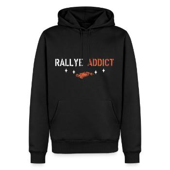 Rallye-Süchtiger - Männer Premium Bio Hoodie - Schwarz - Vorne - Nico (187cm)