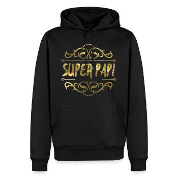 Super Papi - Männer Premium Bio Hoodie - Schwarz - Vorne - Nico (187cm)