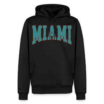 Miami - Sweat à capuche Premium bio Homme - noir - Devant - Nico (187cm)