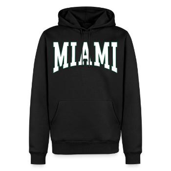 Miami - Sweat à capuche Premium bio Homme - noir - Devant - Nico (187cm)