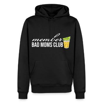 Bad Moms Club Membre Logo Tequila - Sweat à capuche Premium bio Homme - noir - Devant - Nico (187cm)