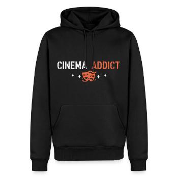 Kinosüchtig - Männer Premium Bio Hoodie - Schwarz - Vorne - Nico (187cm)