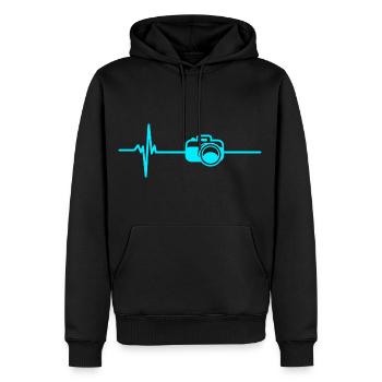 Heartbeat Fotograf Kamera - Männer Premium Bio Hoodie - Schwarz - Vorne - Nico (187cm)