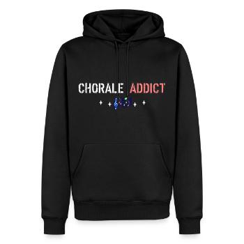 Addict Chor - Männer Premium Bio Hoodie - Schwarz - Vorne - Nico (187cm)