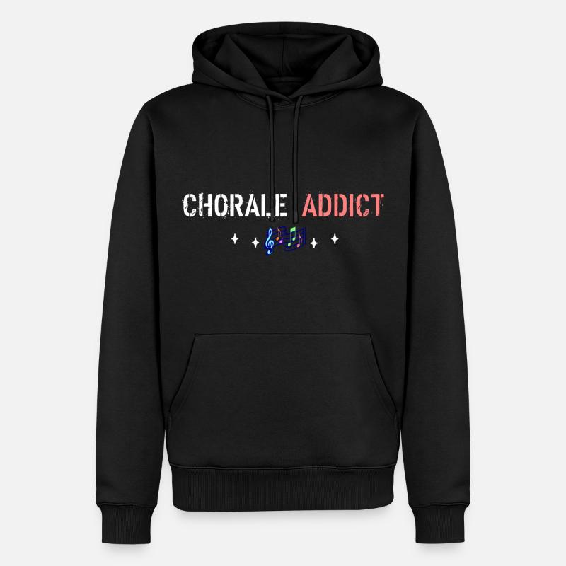 Chorale addict - Sweat à capuche Premium bio Homme - noir