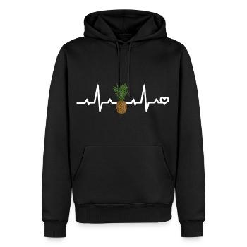 Design élégant d’ananas - Plage de soleil d’été - Sweat à capuche Premium bio Homme - noir - Devant - Nico (187cm)