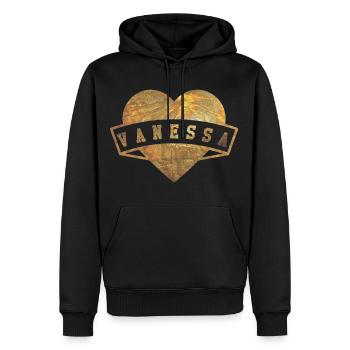 Vanessa Hearts Gold - Sweat à capuche Premium bio Homme - noir - Devant - Nico (187cm)