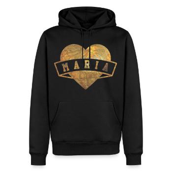 Maria Herzen Or - Sweat à capuche Premium bio Homme - noir - Devant - Nico (187cm)