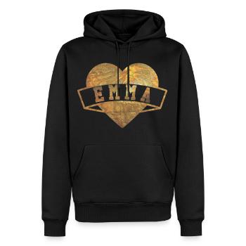 Emma Hearts Gold - Sweat à capuche Premium bio Homme - noir - Devant - Nico (187cm)