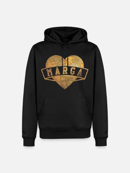 Marga Hearts Gold - Men’s Premium Organic Hoodie - black