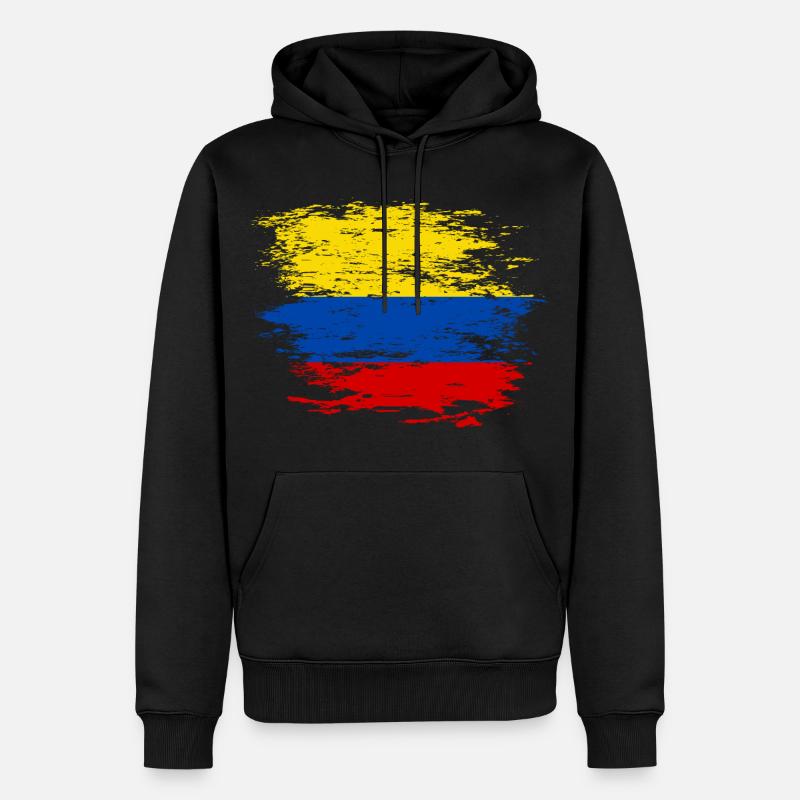 Drapeau de la Colombie utilisé - Sweat à capuche Premium bio Homme - noir