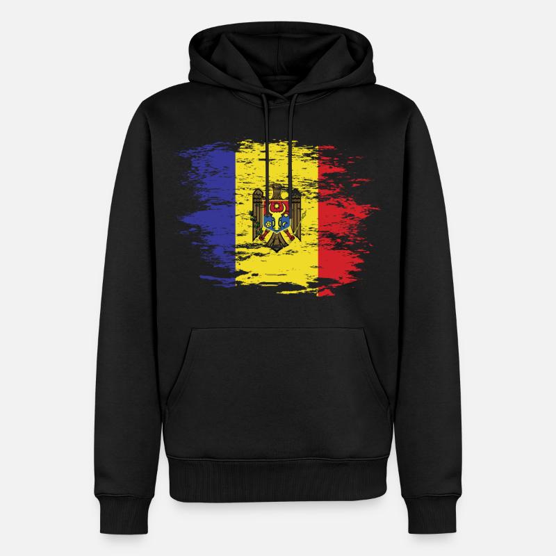 Drapeau de Moldavie utilisé - Sweat à capuche Premium bio Homme - noir