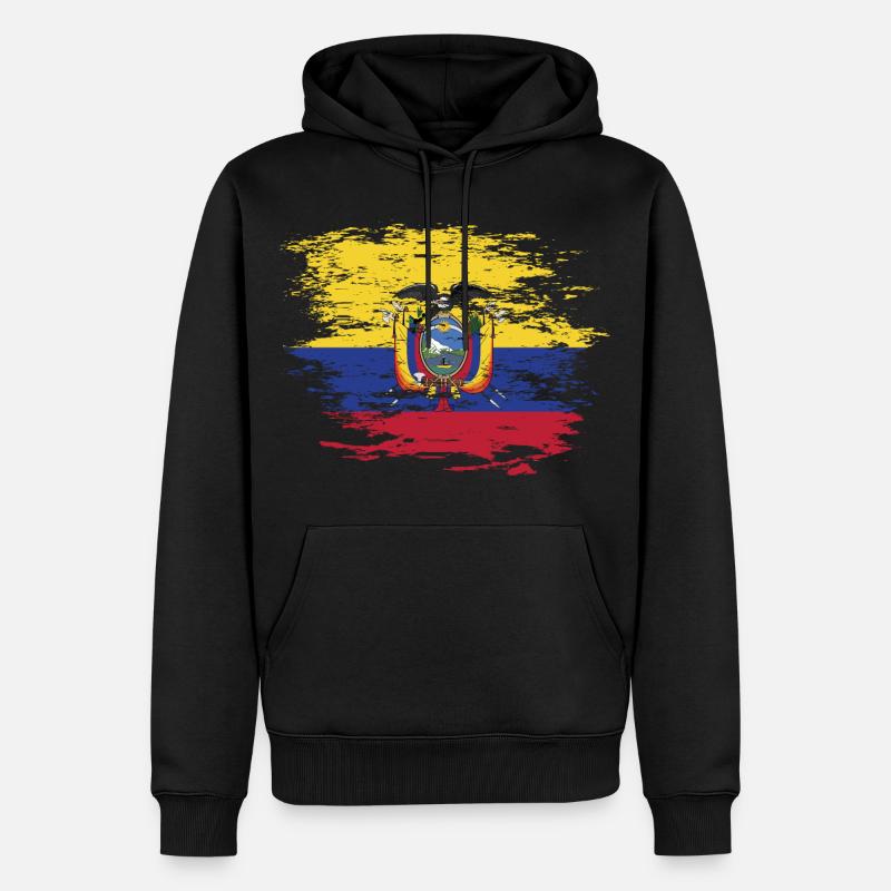 Drapeau de l'Équateur utilisé - Sweat à capuche Premium bio Homme - noir