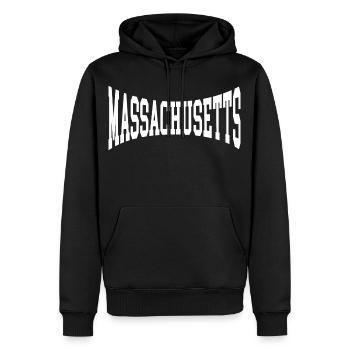Massachusetts - Männer Premium Bio Hoodie - Schwarz - Vorne - Nico (187cm)
