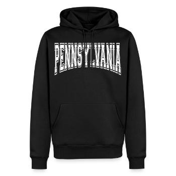 Pennsylvania - Männer Premium Bio Hoodie - Schwarz - Vorne - Nico (187cm)