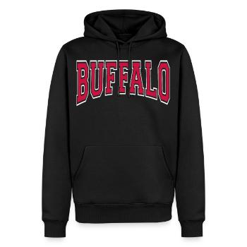 Buffalo - Männer Premium Bio Hoodie - Schwarz - Vorne - Nico (187cm)