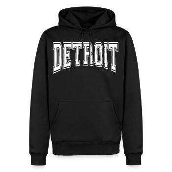 Detroit - Sweat à capuche Premium bio Homme - noir - Devant - Nico (187cm)