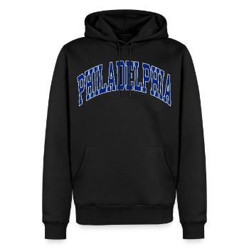 Philadelphia - Männer Premium Bio Hoodie - Schwarz - Vorne - Nico (187cm)