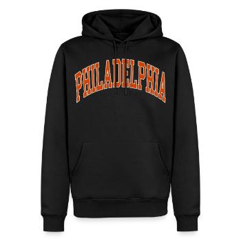 Philadelphia - Männer Premium Bio Hoodie - Schwarz - Vorne - Nico (187cm)