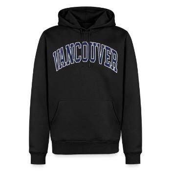 Vancouver - Männer Premium Bio Hoodie - Schwarz - Vorne - Nico (187cm)