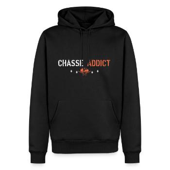 Hunting addict - Men’s Premium Organic Hoodie - black - Front - Nico (187cm)