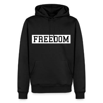 Freedom - Men’s Premium Organic Hoodie - black - Front - Nico (187cm)