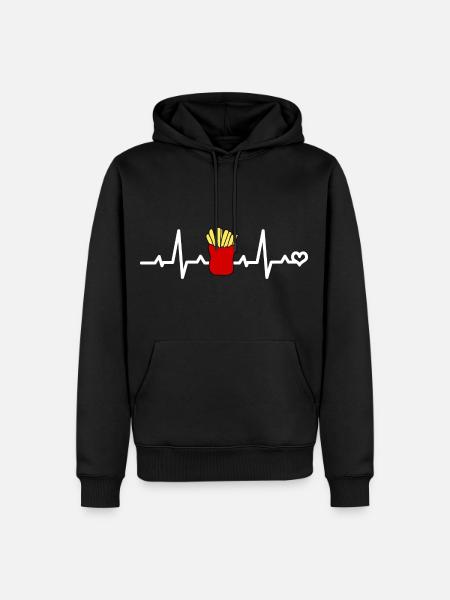 Frites - Sweat à capuche Premium bio Homme - noir