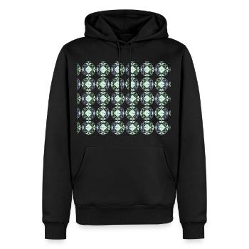 MANDELA PATTERN 3 150 - Men’s Premium Organic Hoodie - black - Front - Nico (187cm)