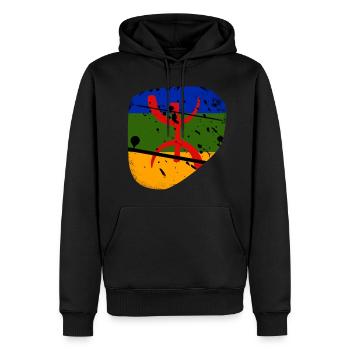 Amazigh Drapeau Imazighen Berbère Rif Kabyle - Sweat à capuche Premium bio Homme - noir - Devant - Nico (187cm)