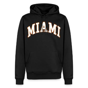 Miami - Sweat à capuche Premium bio Homme - noir - Devant - Nico (187cm)
