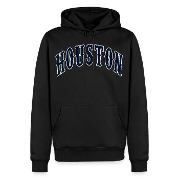 Houston - Männer Premium Bio Hoodie - Schwarz - Vorne - Nico (187cm)