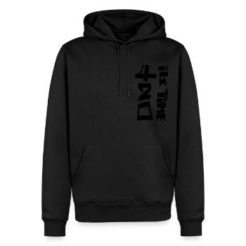 420 its time - Männer Premium Bio Hoodie - Schwarz - Vorne - Nico (187cm)