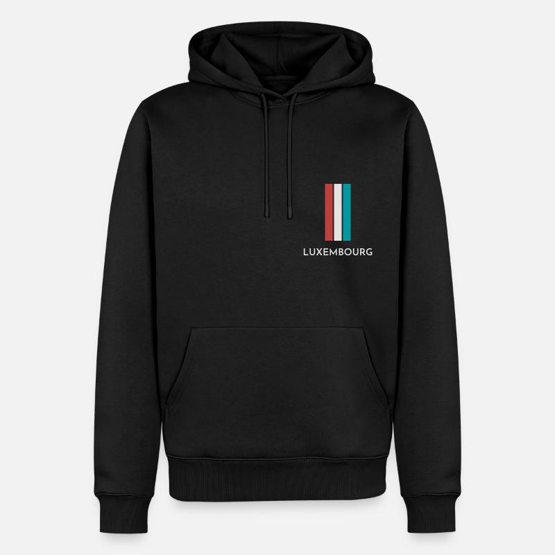 Drapeau du Luxembourg, fierté luxembourgeoise - Sweat à capuche Premium bio Homme - noir