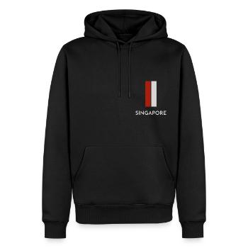 Flagge von Singapur, Stolz auf Singapur - Männer Premium Bio Hoodie - Schwarz - Vorne - Nico (187cm)