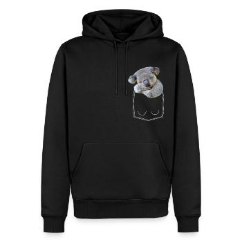 Koala ours en poche poitrine poche chemise - Sweat à capuche Premium bio Homme - noir - Devant - Nico (187cm)