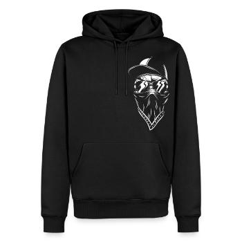 totenkopf 08 gaming hip hop gangster fighter thug - Sweat à capuche Premium bio Homme - noir - Devant - Nico (187cm)