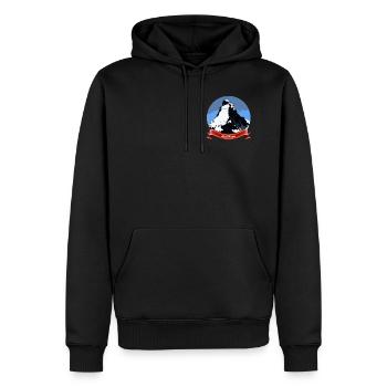 matterhorn red - Men’s Premium Organic Hoodie - black - Front - Nico (187cm)