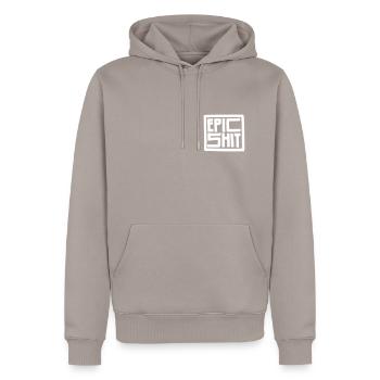 EPIC SHIT - Männer Premium Bio Hoodie - Taupe - Vorne - Nico (187cm)