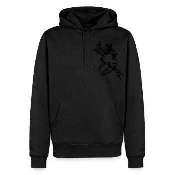 Coeur/ Coeur - Sweat à capuche Premium bio Homme - noir - Devant - Nico (187cm)