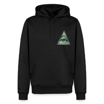 Illuminati - Männer Premium Bio Hoodie - Schwarz - Vorne - Nico (187cm)