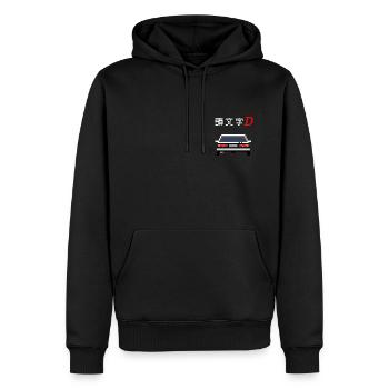 Initial D - Trueno - Sweat à capuche Premium bio Homme - noir - Devant - Nico (187cm)
