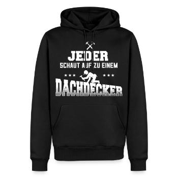 Dachdecker Zimmermann - Männer Premium Bio Hoodie - Schwarz - Vorne - Nico (187cm)