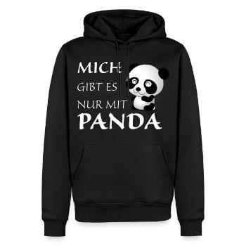 Nur mit Panda - Männer Premium Bio Hoodie - Schwarz - Vorne - Nico (187cm)