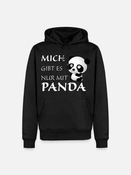 Nur mit Panda - Männer Premium Bio Hoodie - Schwarz