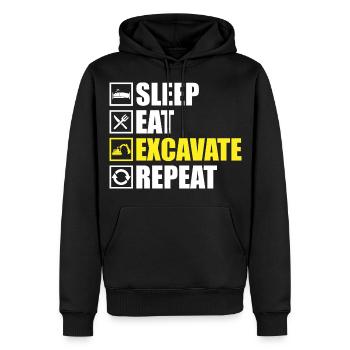 Bagger - Männer Premium Bio Hoodie - Schwarz - Vorne - Nico (187cm)