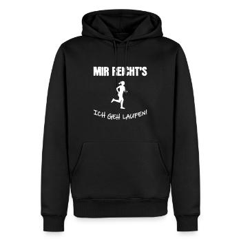 Mir reicht´s - ich geh laufen! - Männer Premium Bio Hoodie - Schwarz - Vorne - Nico (187cm)