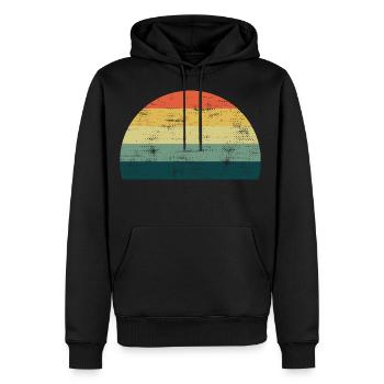 Retro sun Sunset rainbow colors template - Men’s Premium Organic Hoodie - black - Front - Nico (187cm)