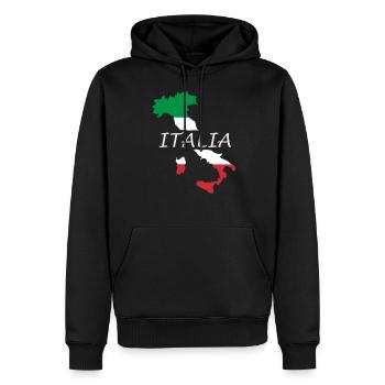Italie, Italia, Italie, Logo, J'aime l'Italie - Sweat à capuche Premium bio Homme - noir - Devant - Nico (187cm)