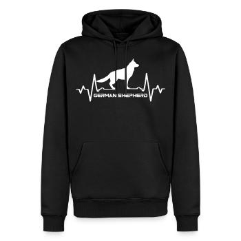 German Shepherd - Men’s Premium Organic Hoodie - black - Front - Nico (187cm)